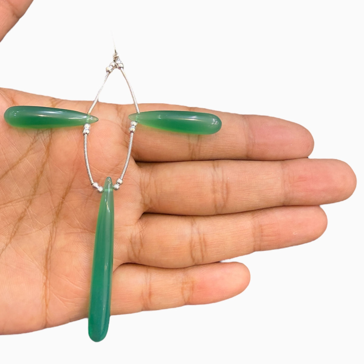 Green Onyx Long Drops for Jewellery Frm 5 - 25 Carats 5 - 50 mm