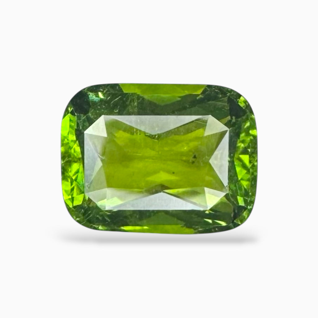 Green Tourmaline Cushion Stone 6.08 Carats 12.68 X 9.75 X 6.37 mm