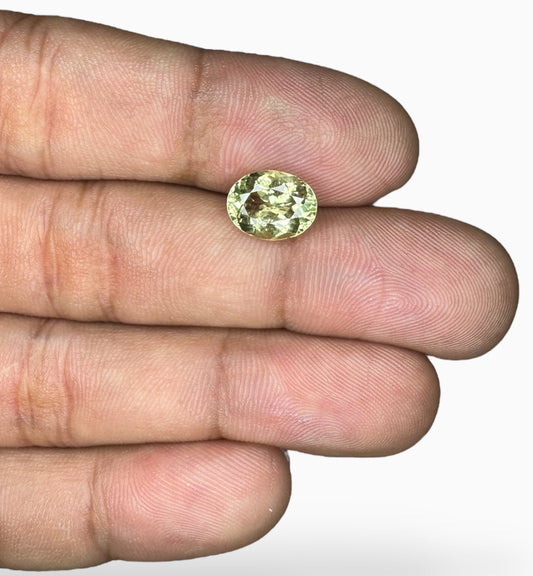 Light Green Tourmaline Oval Shape 2.64 Carats Size 10x7.8mm