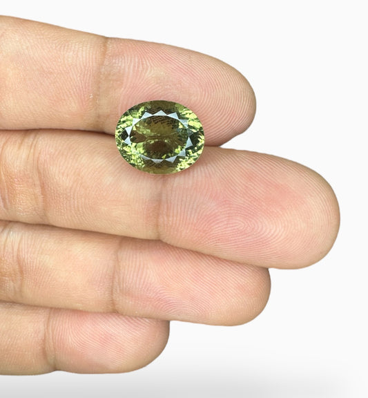 Green Tourmaline Oval Shape 7.05 Carats Size 13.5x12.1mm