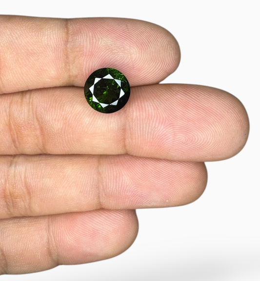 Green Tourmaline Round Shape 4.59 Carats Size 10x10mm