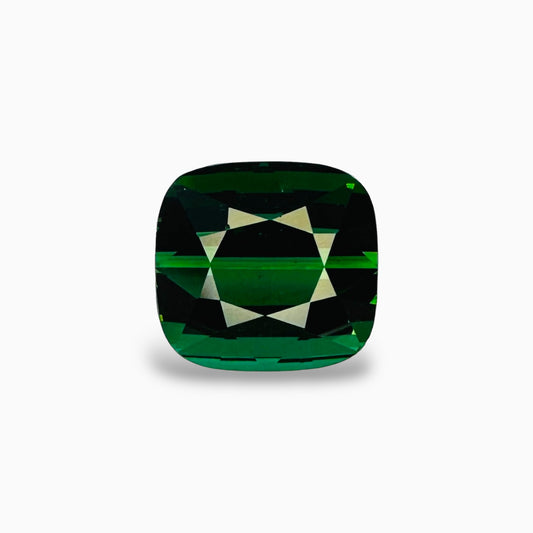 Green Tourmaline Stone 5.71 Carats Cushion Cut 9.7x9.3 mm