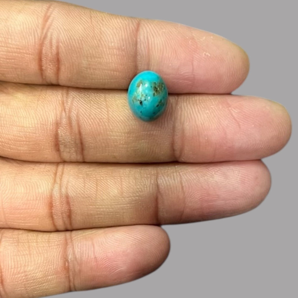 Green Turquoise 4.53 Carats 12 x 9.7 x 6.6 mm in Oval