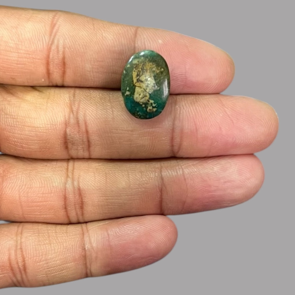Green Turquoise 8.83 Carats 17.6 x 12.3 x 5.7 mm in Oval