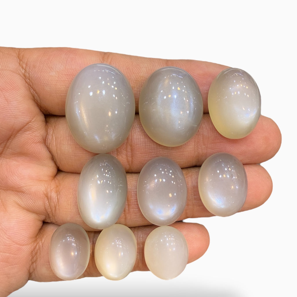 Grey moonstone Stone Oval Cabochon from 5 - 25 Carats lot Price per carat