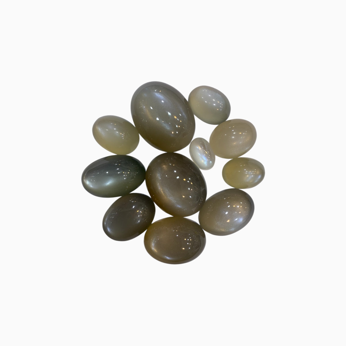 Grey moonstone Stone Oval Cabochon from 5 - 25 Carats lot Price per carat