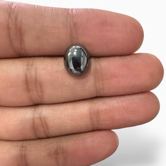 Gunmetal Stone  Hematite Oval Cabochon Shape 8.27 Carats