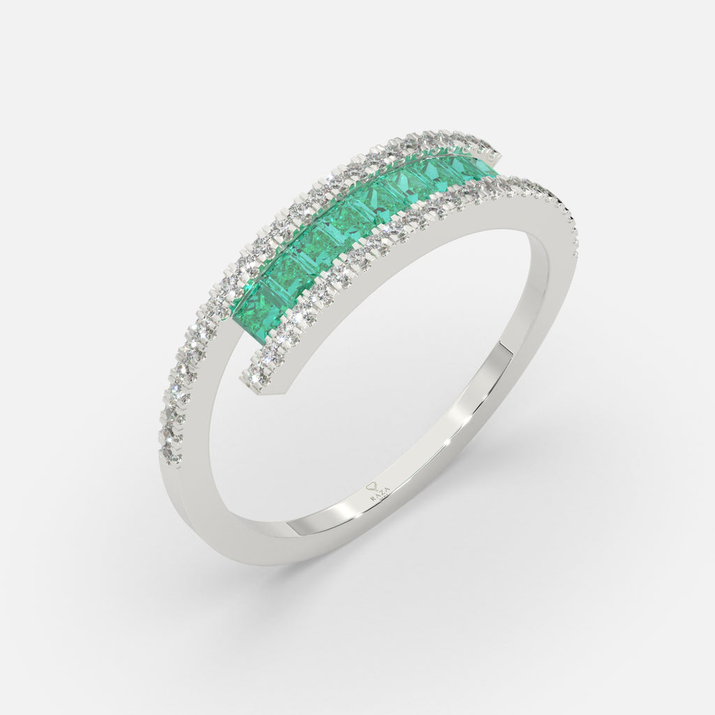 HaniyyaEmerald Ring Silver