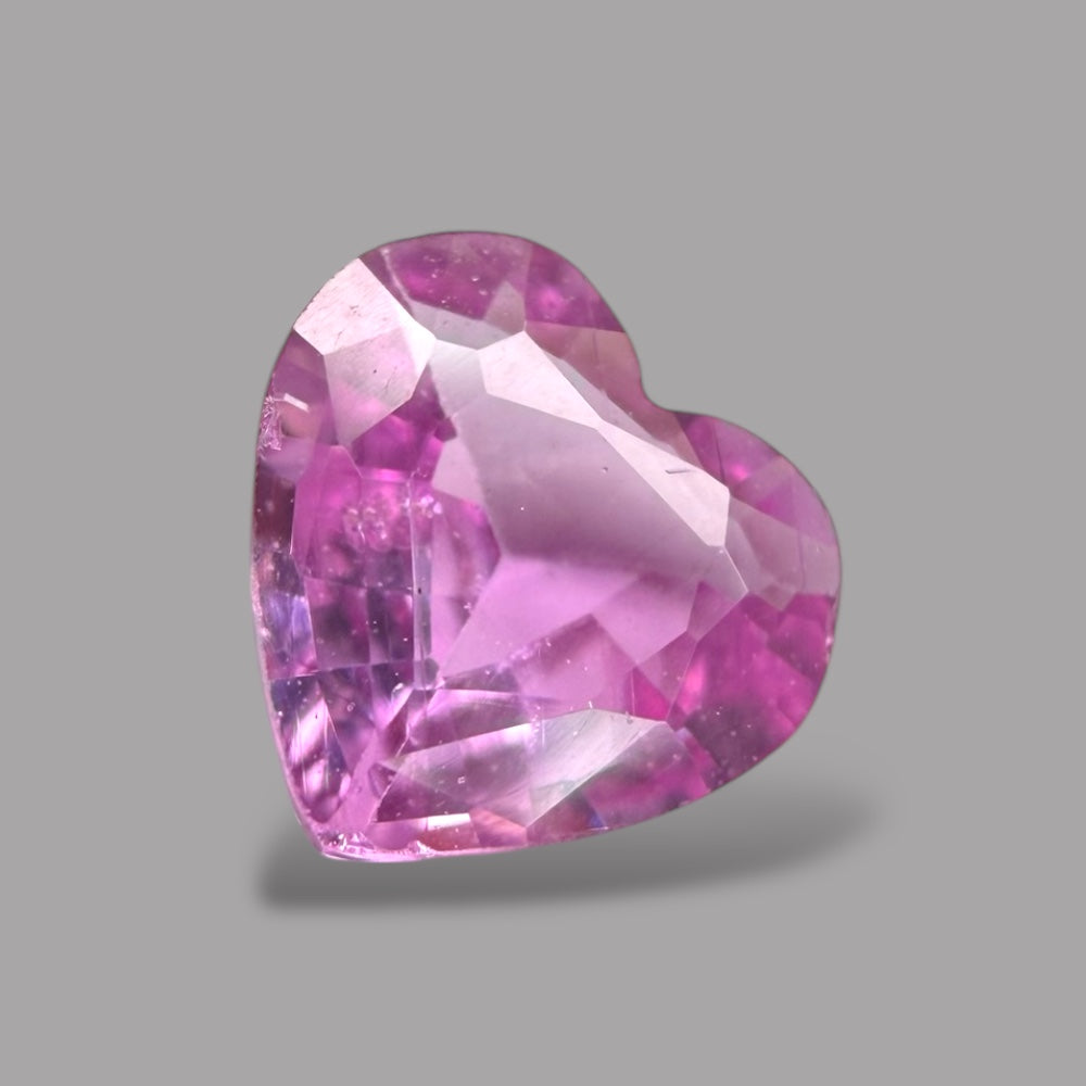 Heart Shape in Pink Sapphire Gemstone 0.56 Carats &  5.2 x 5.4 mm Size