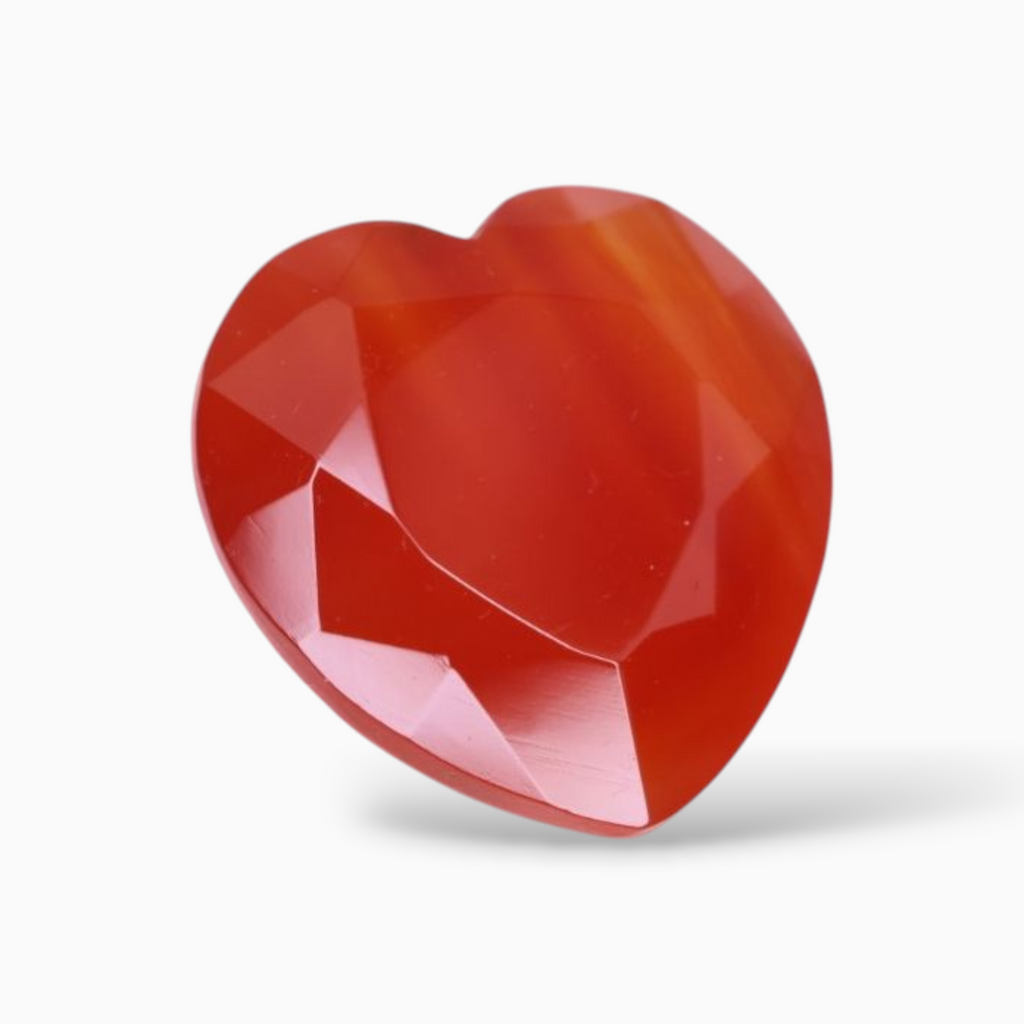 Natural Agate Aqeeq Stone 4.62 Carats Heart Cut Shape (12 mm Size)
