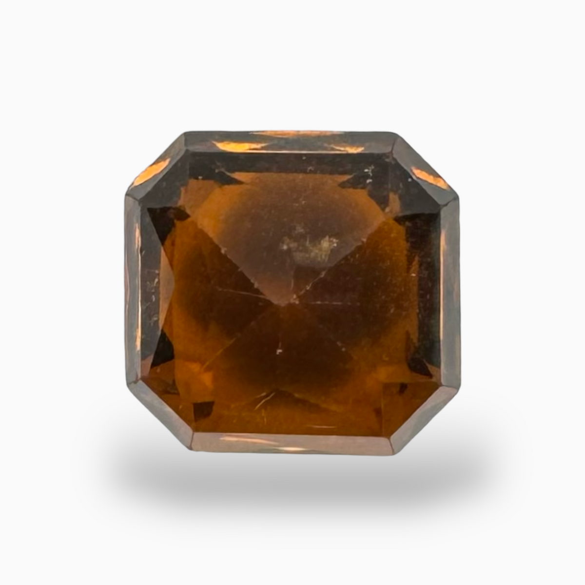 Natural Hessonite Garnet Stone 4.1 Carats OrangeRed Color Asscher Shape 8X7mm