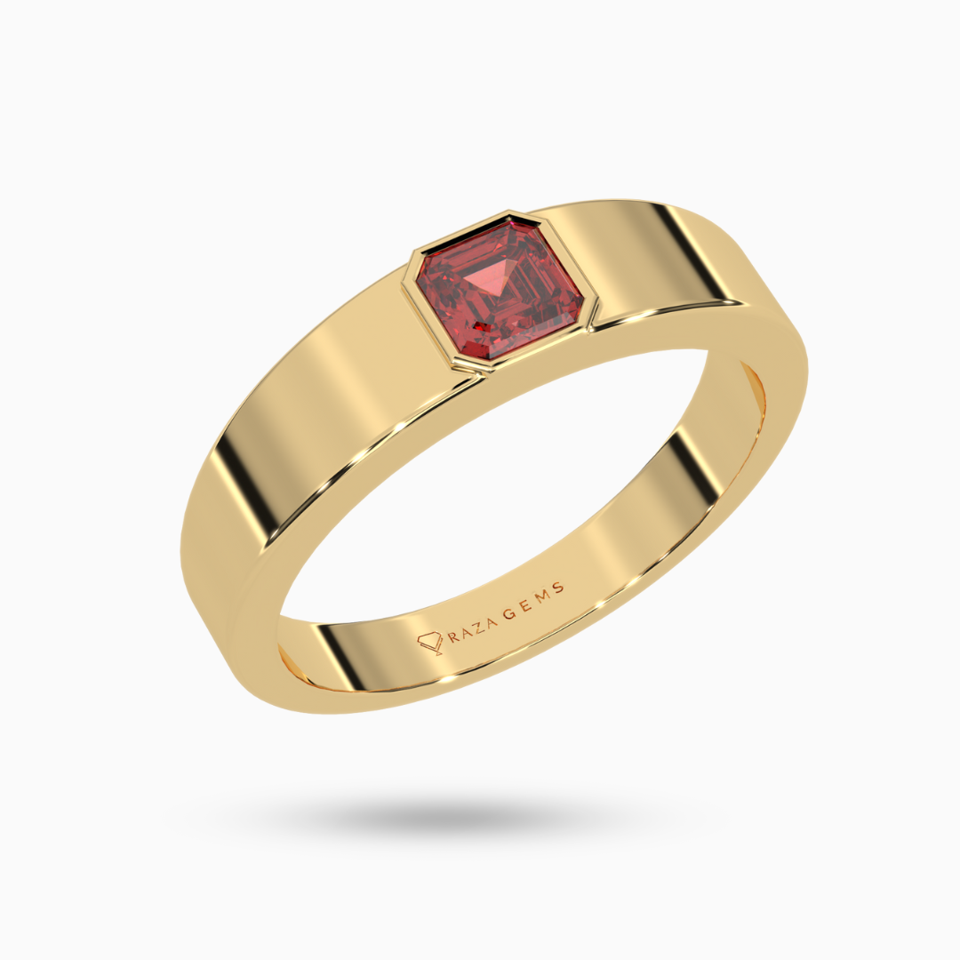 Hessonite Garnet  Ring  FarhAd 18K Yellow Gold