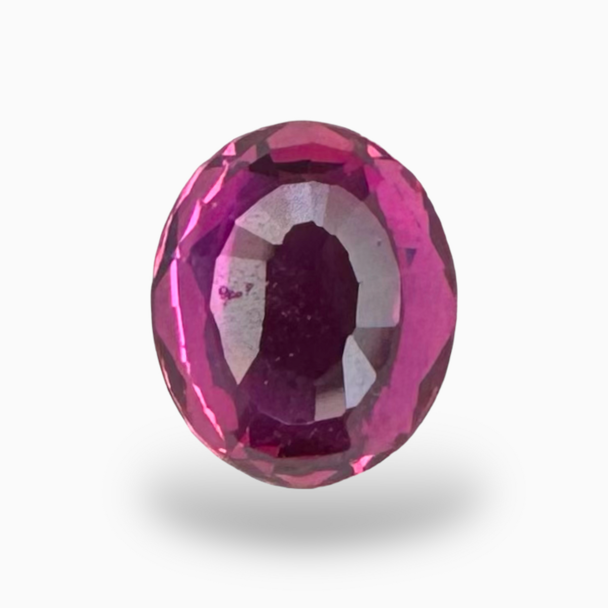 Hot Pink Sapphire Natural Stone Oval 1.09 Carats 6.63 × 5.53 × 3.12 mm