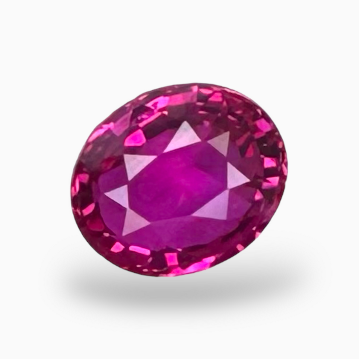 Hot Pink Sapphire Natural Stone Oval 1.09 Carats 6.63 × 5.53 × 3.12 mm