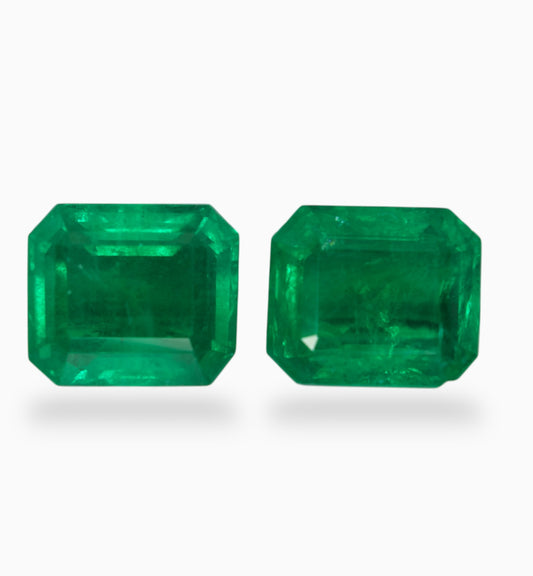 Natural Zambian Emerald Stone 8.27 Carats & 6.80 Carats