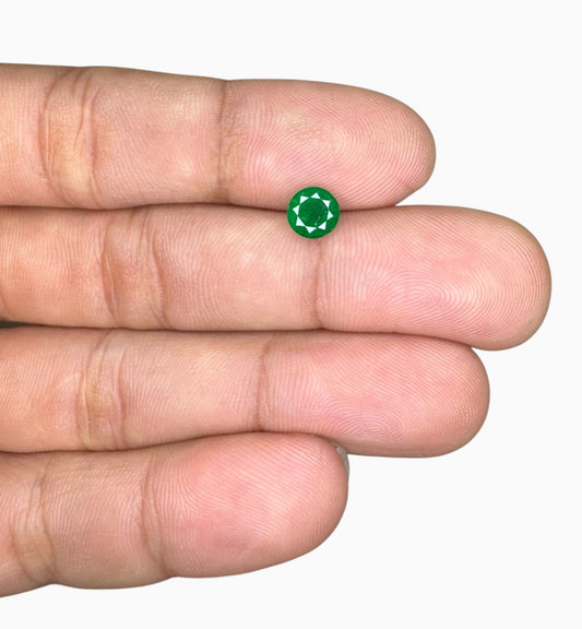 Natural Zambian Emerald Stone Round Shape 0.86 Carats 5x5mm