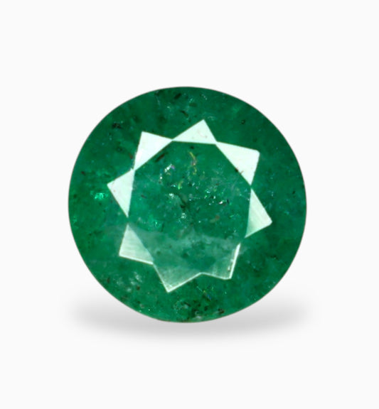 Natural Zambian Emerald Stone Round Shape 0.94 Carats 6.4x6.3mm