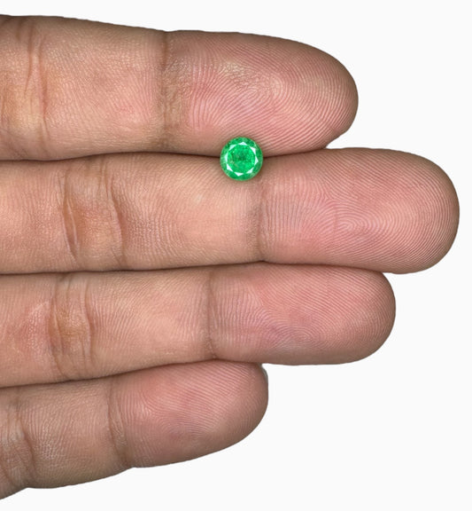 Natural Zambian Emerald Stone Round Shape 0.69 Carats 5.8x5.8mm