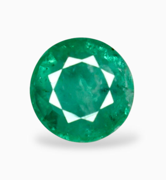 Natural Zambian Emerald Stone Round Shape 0.80 Carats 6x6mm