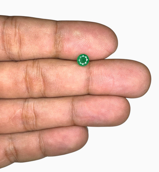 Natural Zambian Emerald Stone Round Shape 0.56 Carats 5.1x5.1mm