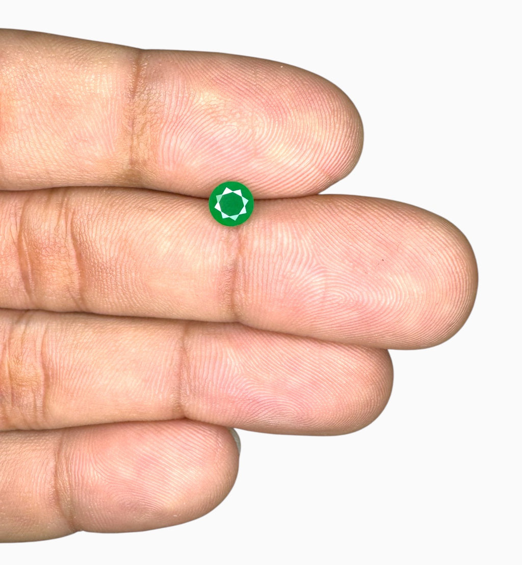 Natural Zambian Emerald Stone Round Shape 0.54 Carats 5.1x5.1mm