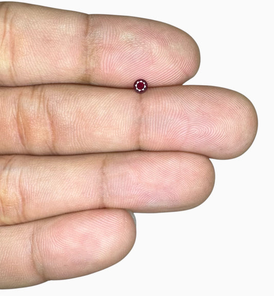 Natural ruby Stone 0.13 Carats Round Shape 3.2x3.2mm