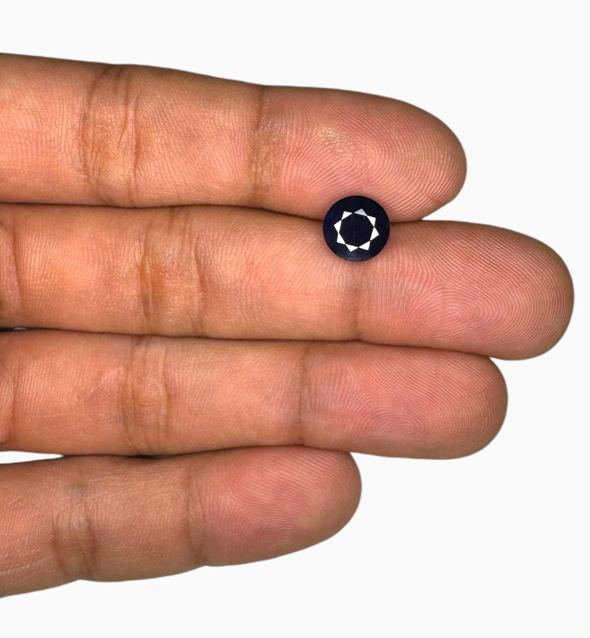 Natural Blue Sapphire Precious Stone 3.07 Carats Round Shape 8.2x8.2mm