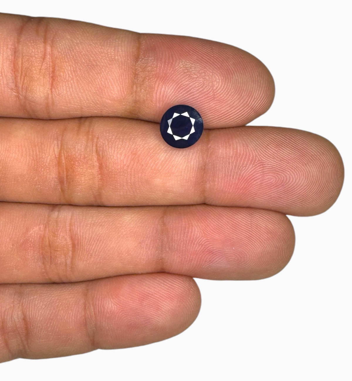 Natural Blue Sapphire Precious Stone 3.31 Carats Round Shape 8x8mm