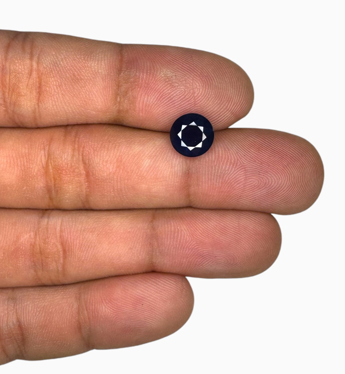Natural Blue Sapphire Precious Stone 3.16 Carats Round Shape 8.3x8.3mm