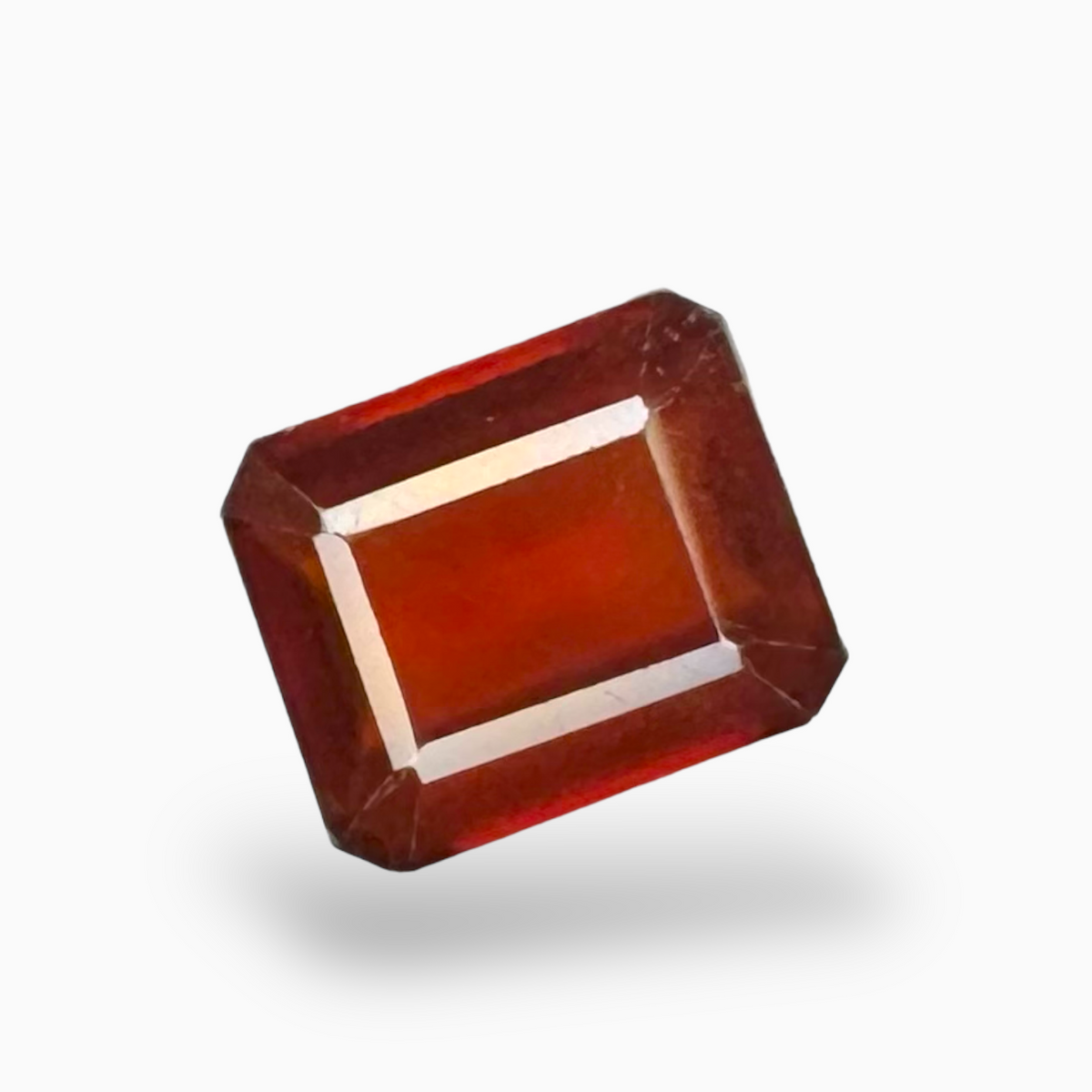 Natural Hessonite Garnet Emerald Cut 5.97 Carats 12X9mm (Gomed Stone)