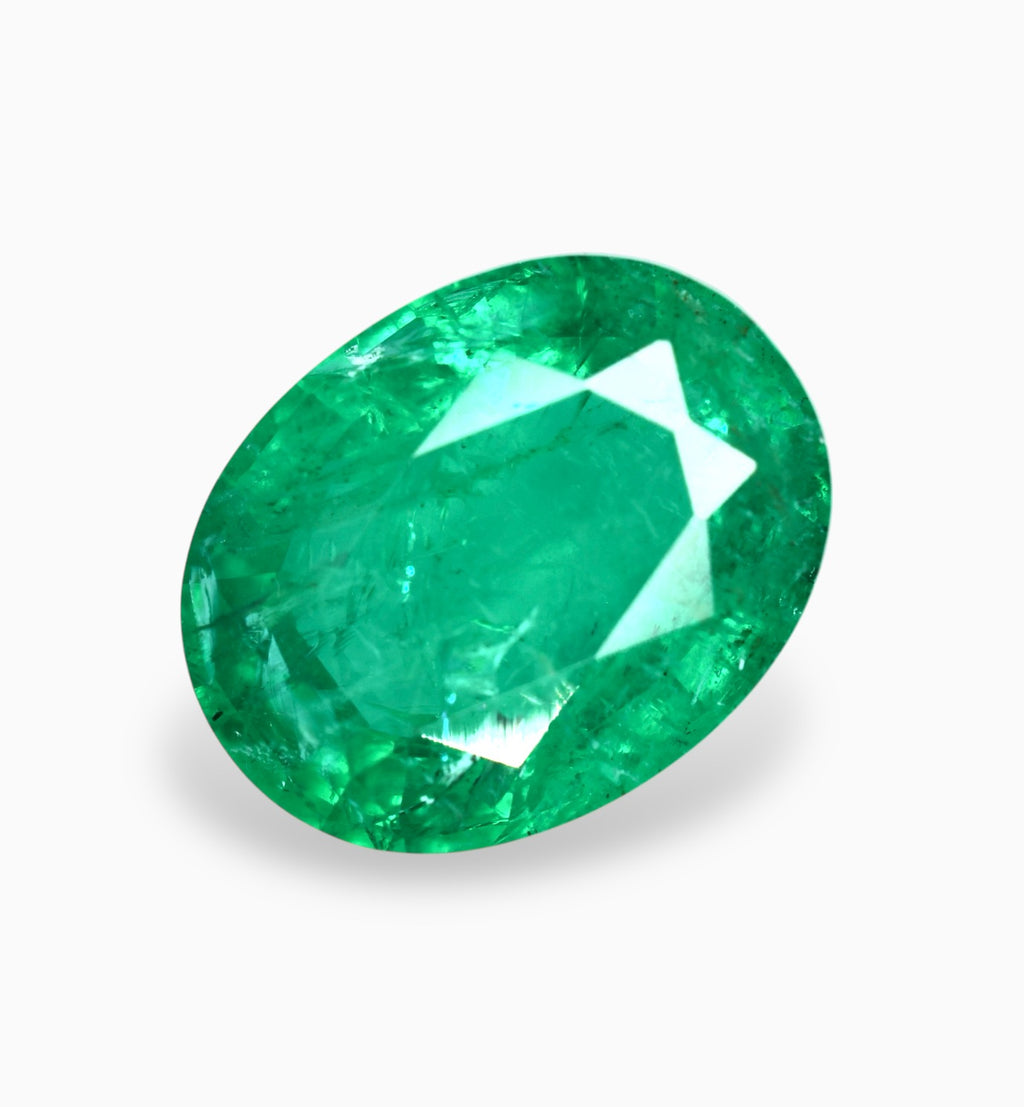 Natural Zambian Emerald Stone 6.07 Carats 13.6x10.6mm