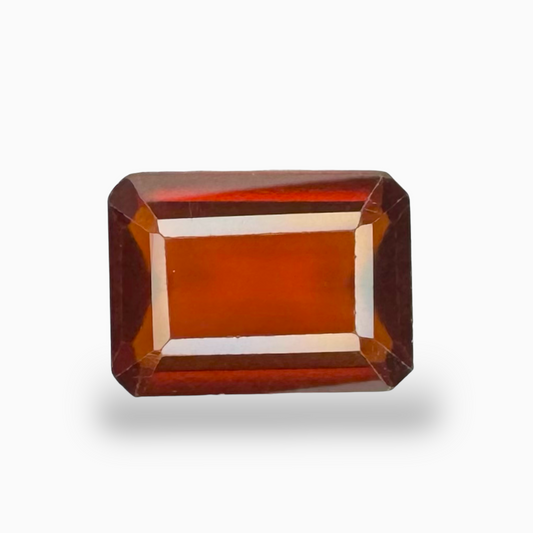 Natural Hessonite Garnet Emerald Cut 3.56 Carats 11X8mm (Gomed Stone)