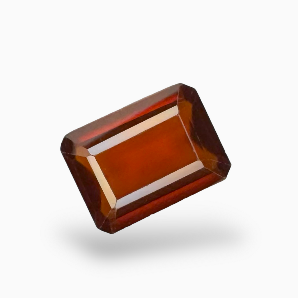 Natural Hessonite Garnet Emerald Cut 3.56 Carats 11X8mm (Gomed Stone)