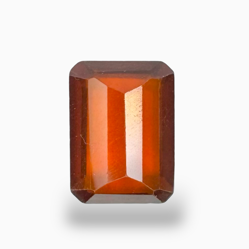 Natural Hessonite Garnet Emerald Cut 3.56 Carats 11X8mm (Gomed Stone)