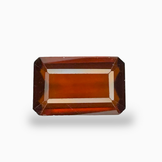 Natural Hessonite Garnet Emerald Cut 4.90 Carats 13X8mm (Gomed Stone)