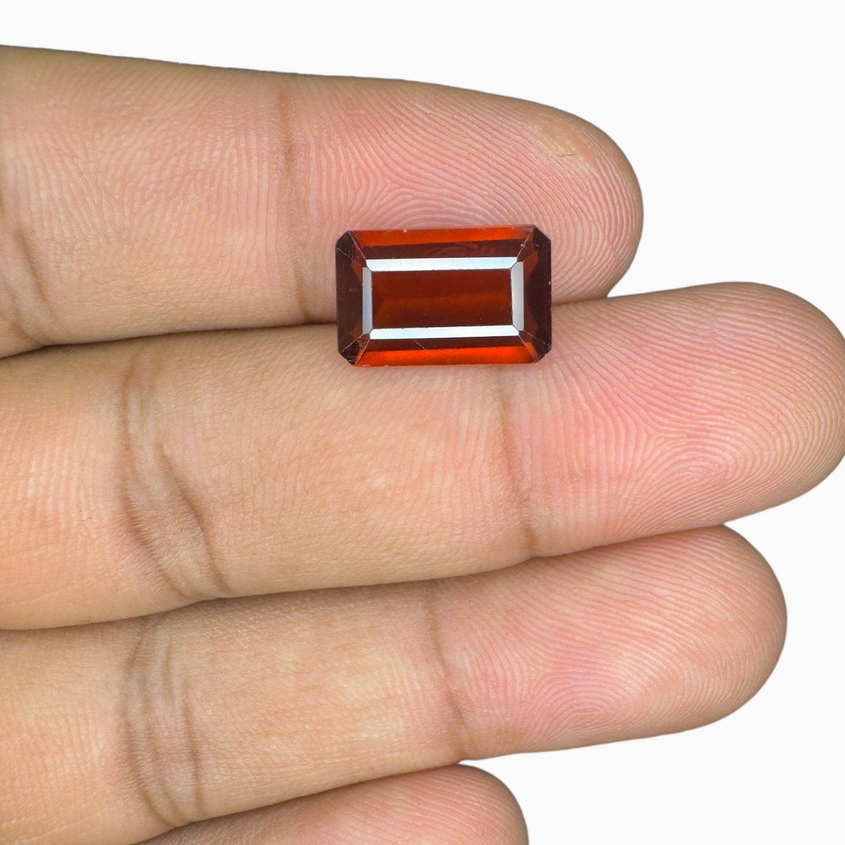 Natural Hessonite Garnet Emerald Cut 4.90 Carats 13X8mm (Gomed Stone)