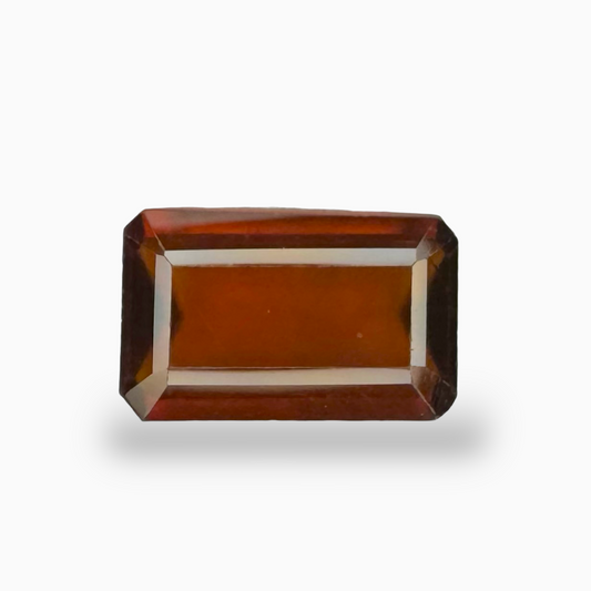 Natural Hessonite Garnet Emerald Cut 4.7 Carats 13X8mm (Gomed Stone)