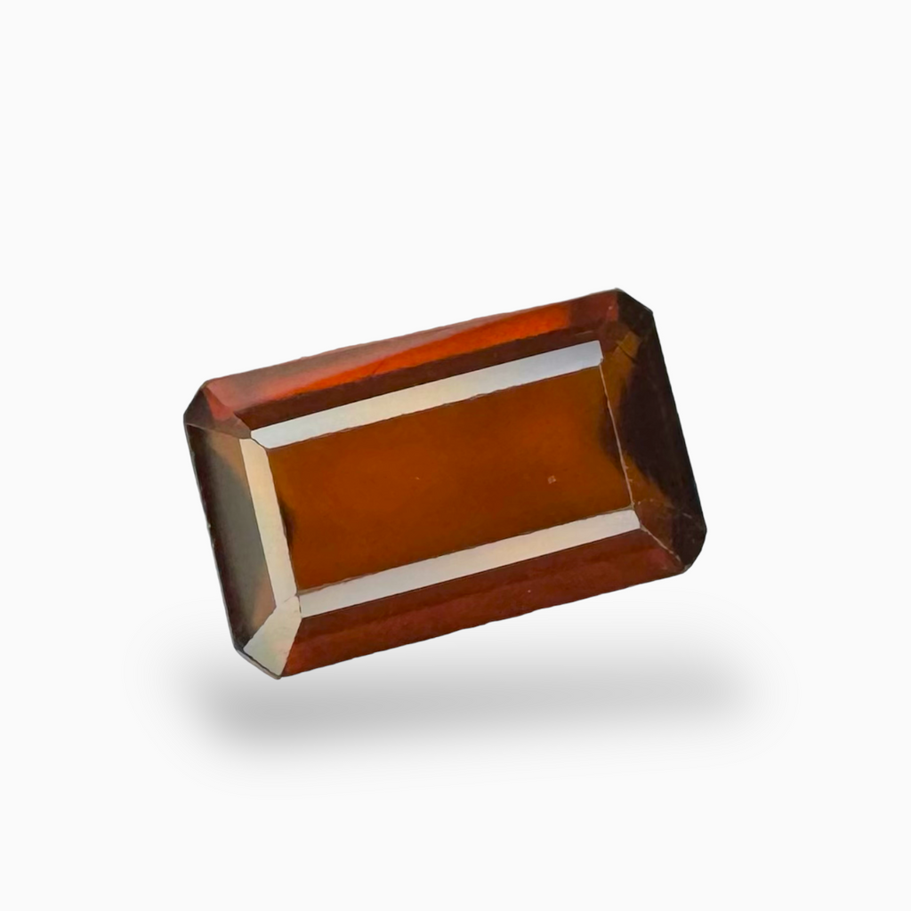 Natural Hessonite Garnet Emerald Cut 4.7 Carats 13X8mm (Gomed Stone)