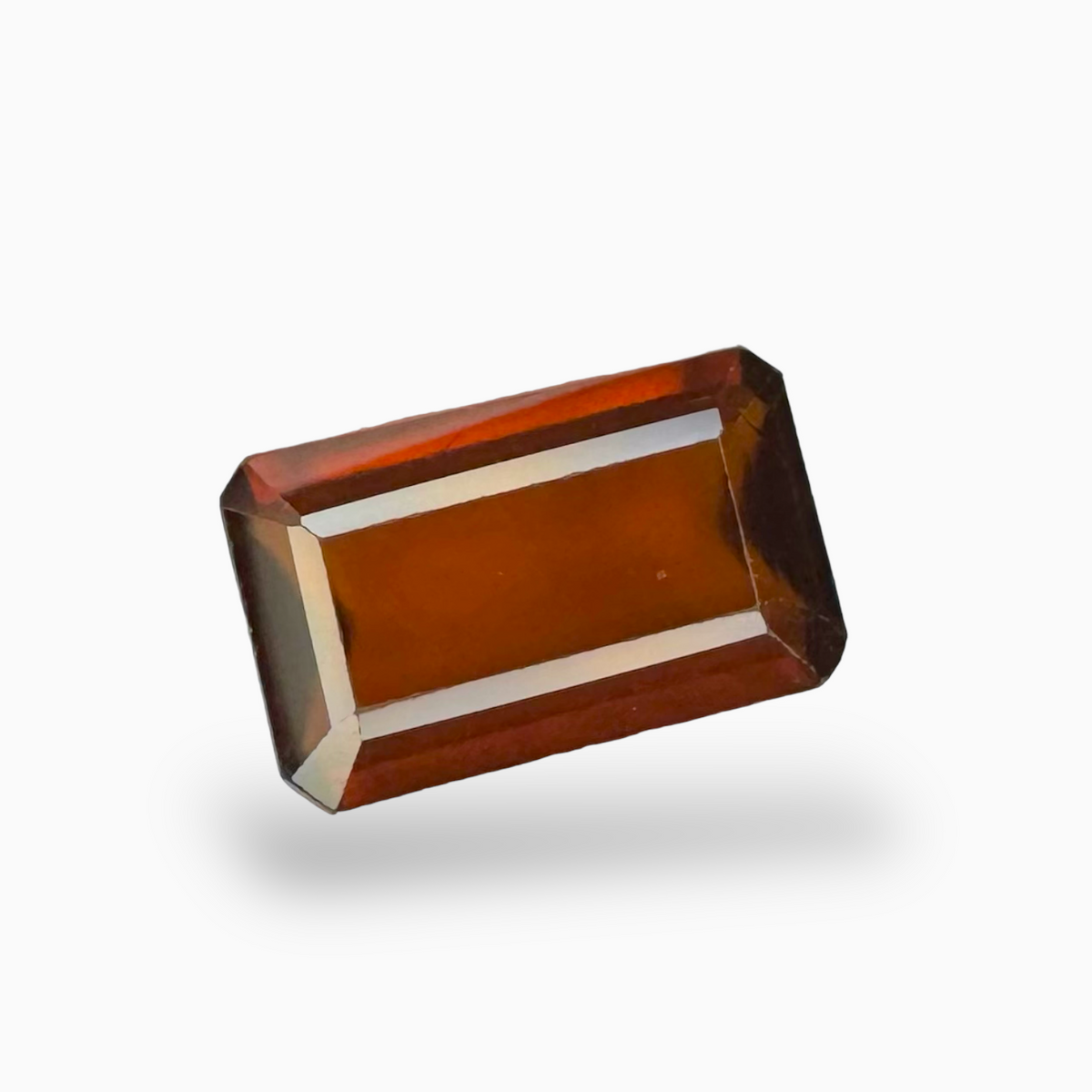 Natural Hessonite Garnet Emerald Cut 4.7 Carats 13X8mm (Gomed Stone)
