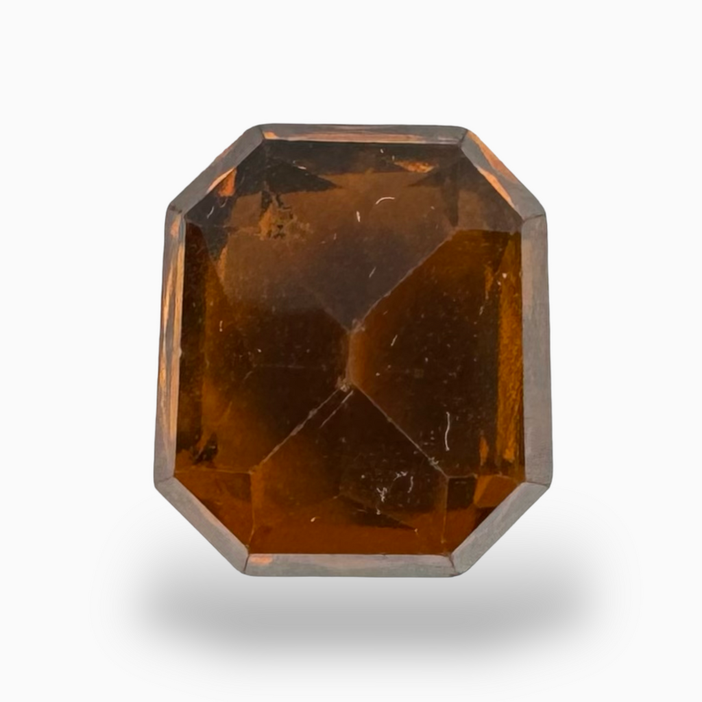Natural Hessonite Garnet Emerald Cut 3.94 Carats 9X8mm (Gomed Stone)