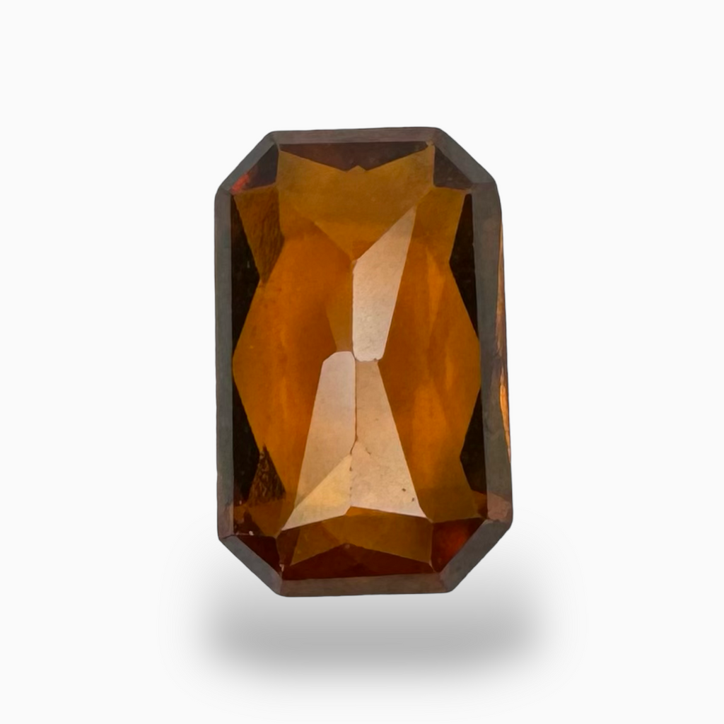 Natural Hessonite Garnet Emerald Cut 4.78 Carats 13X8mm (Gomed Stone)