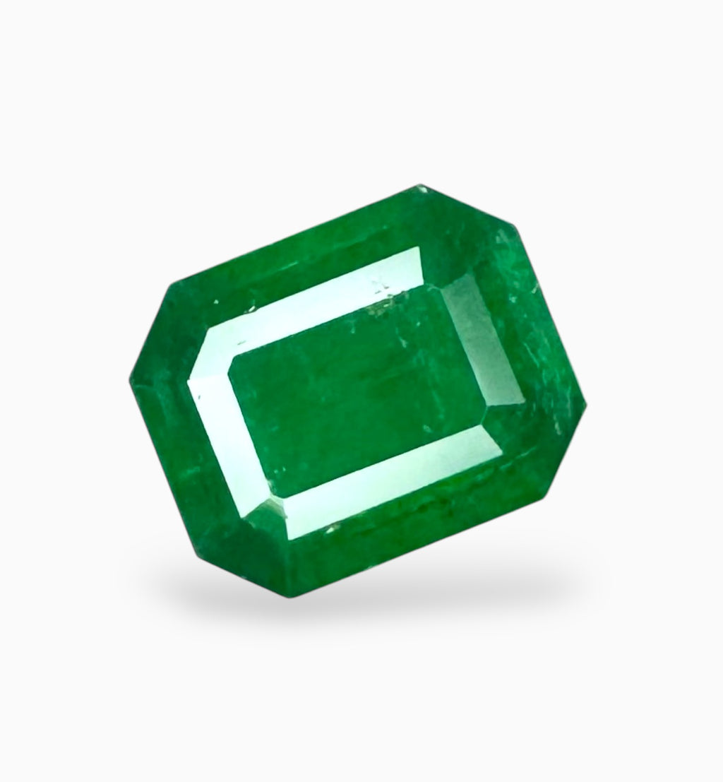 Natural Zambian Emerald Stone 6.42 Carats 13.2x10.8mm