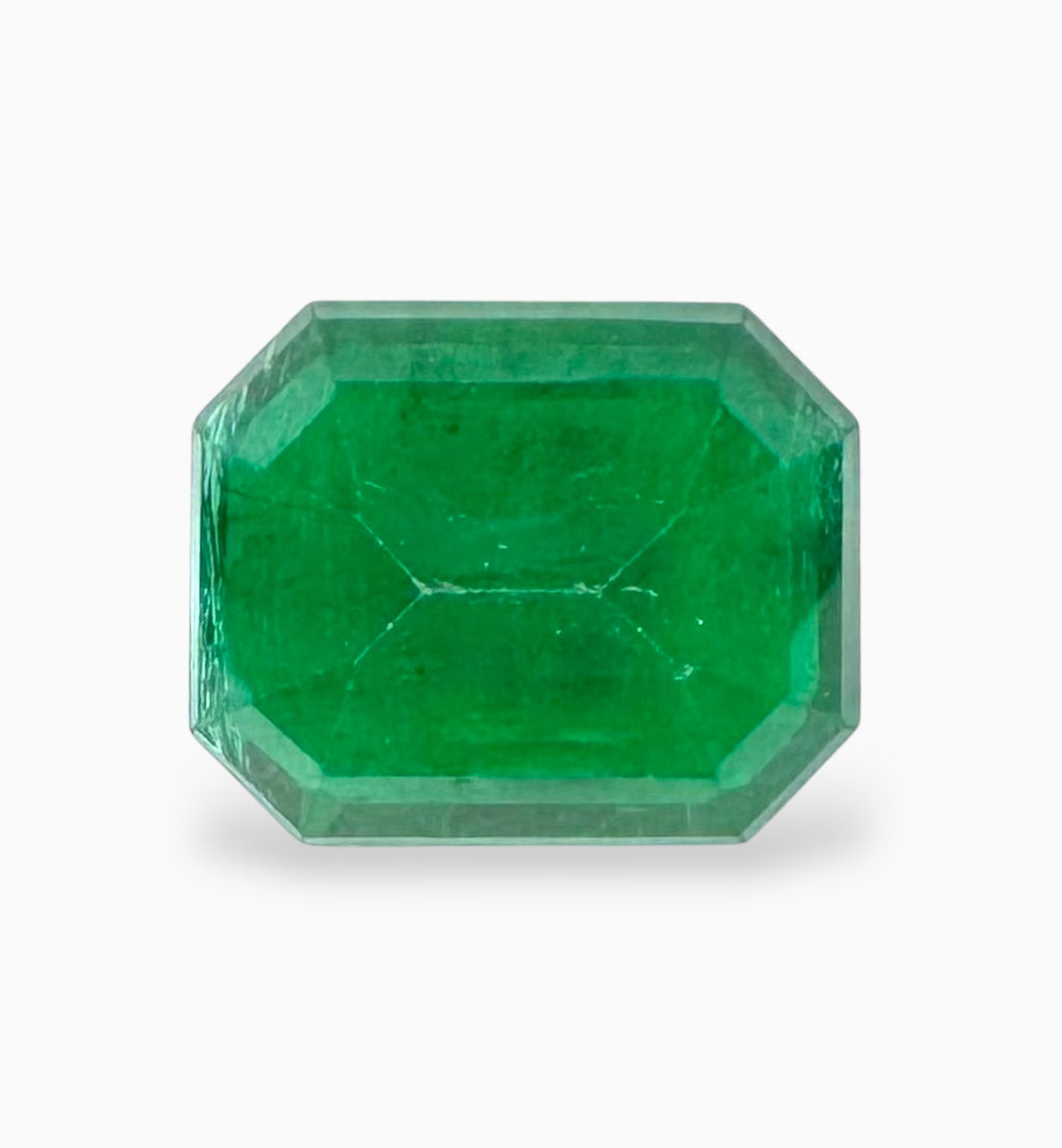 Natural Zambian Emerald Stone 6.42 Carats 13.2x10.8mm