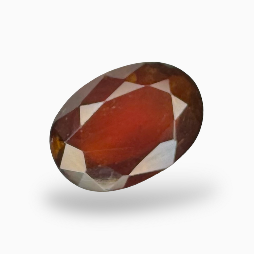 Dark Orange Hessonite Garnet Natural Oval Shape 7.52 Carats ( 14X12mm )