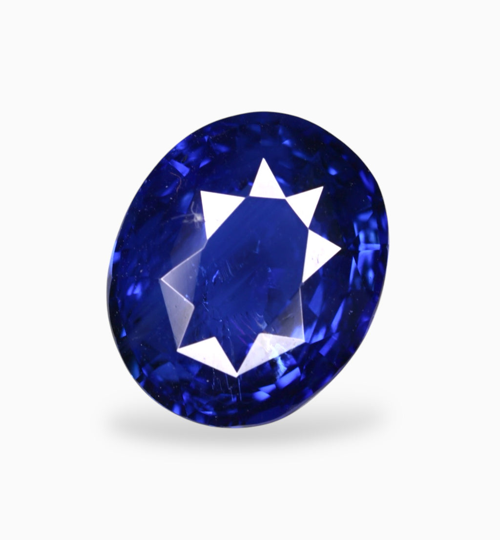 Natural Blue Sapphire Precious Stone 3.04 Carats 9.5x8mm