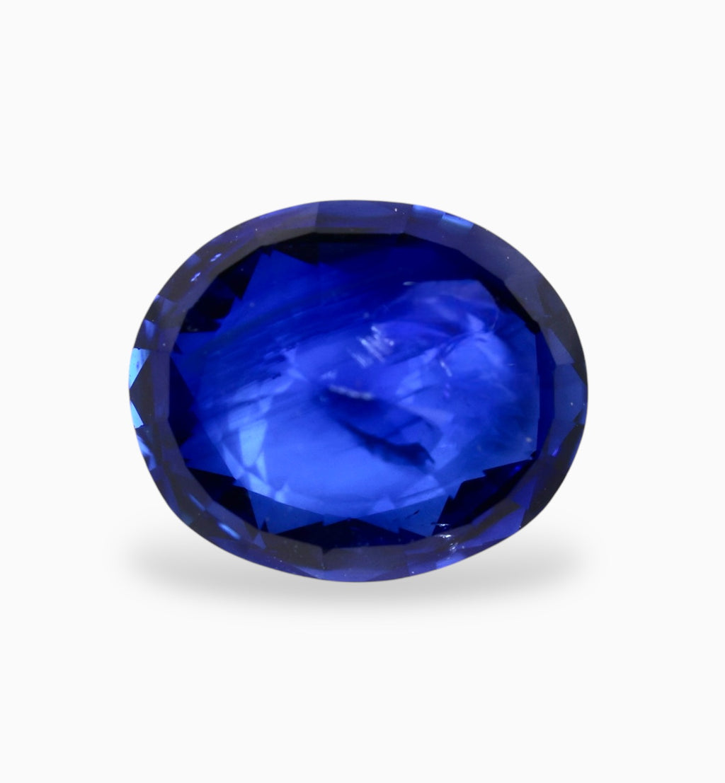Natural Blue Sapphire Precious Stone 3.04 Carats 9.5x8mm