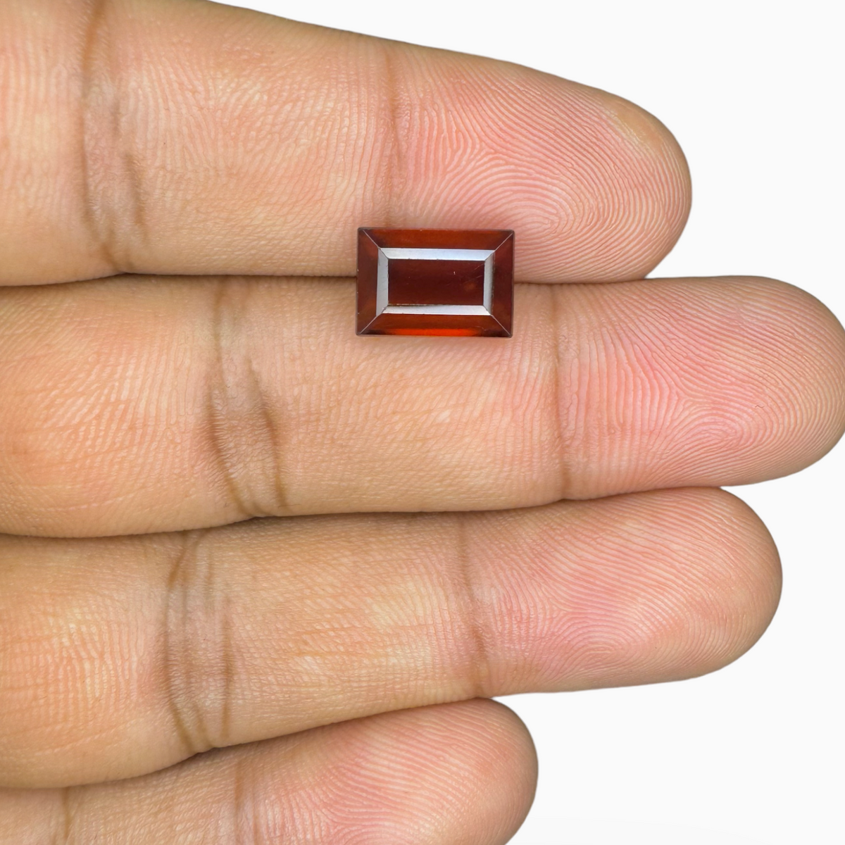 Dark Orange Hessonite Garnet 4.47 Carats Baguette Cut ( 11X7mm )