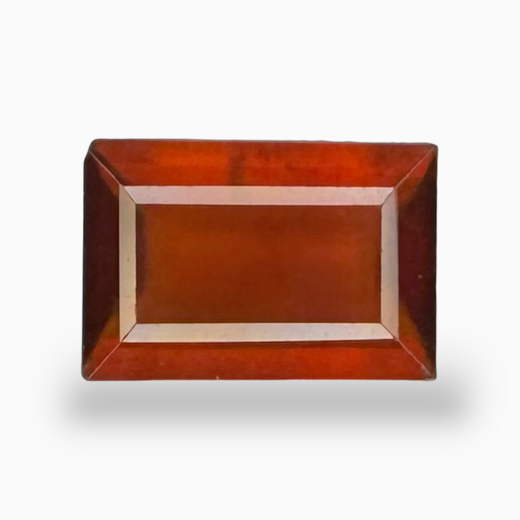 Dark Orange Hessonite Garnet 5.53 Carats Emerald Cut ( 13X9mm )