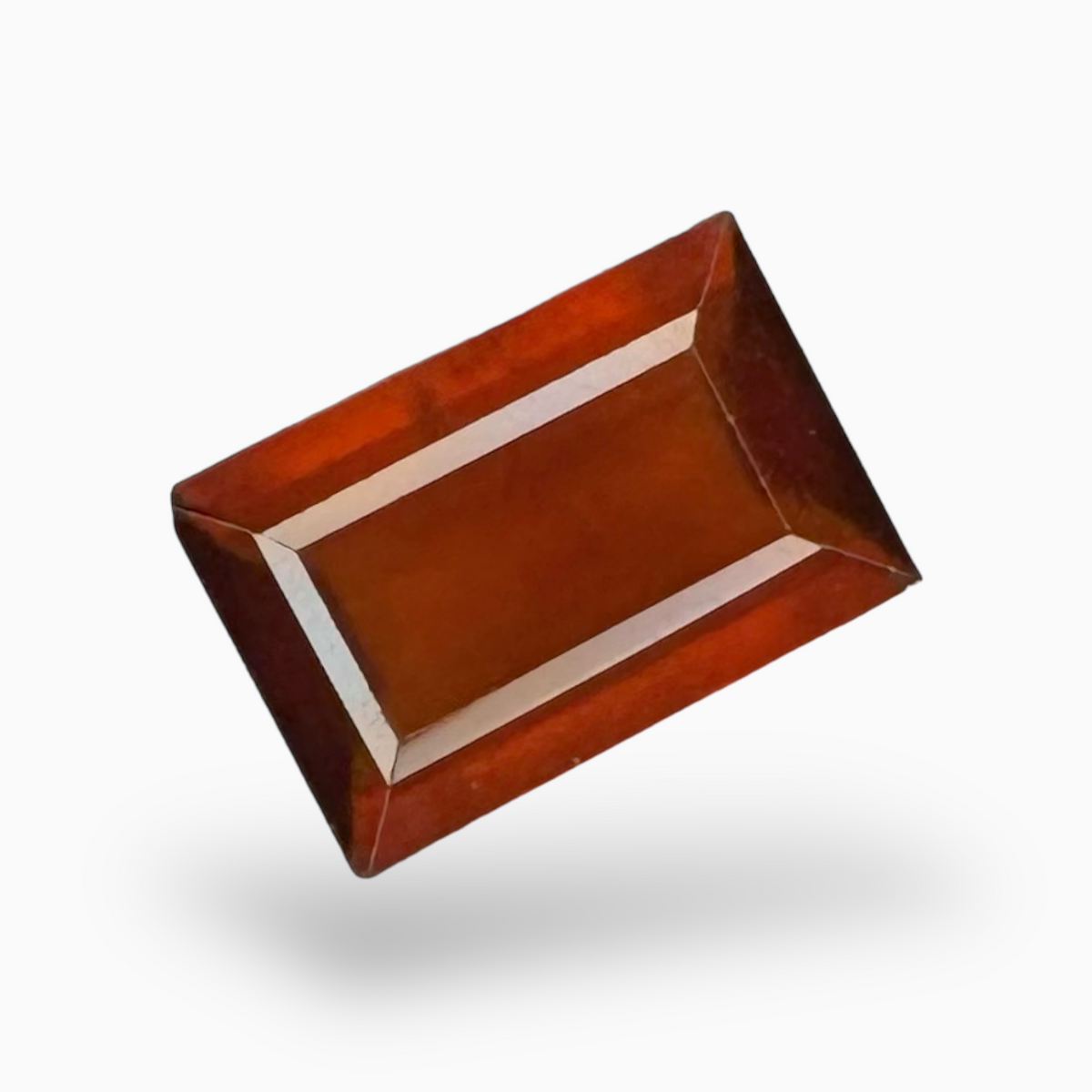 Dark Orange Hessonite Garnet 5.53 Carats Emerald Cut ( 13X9mm )
