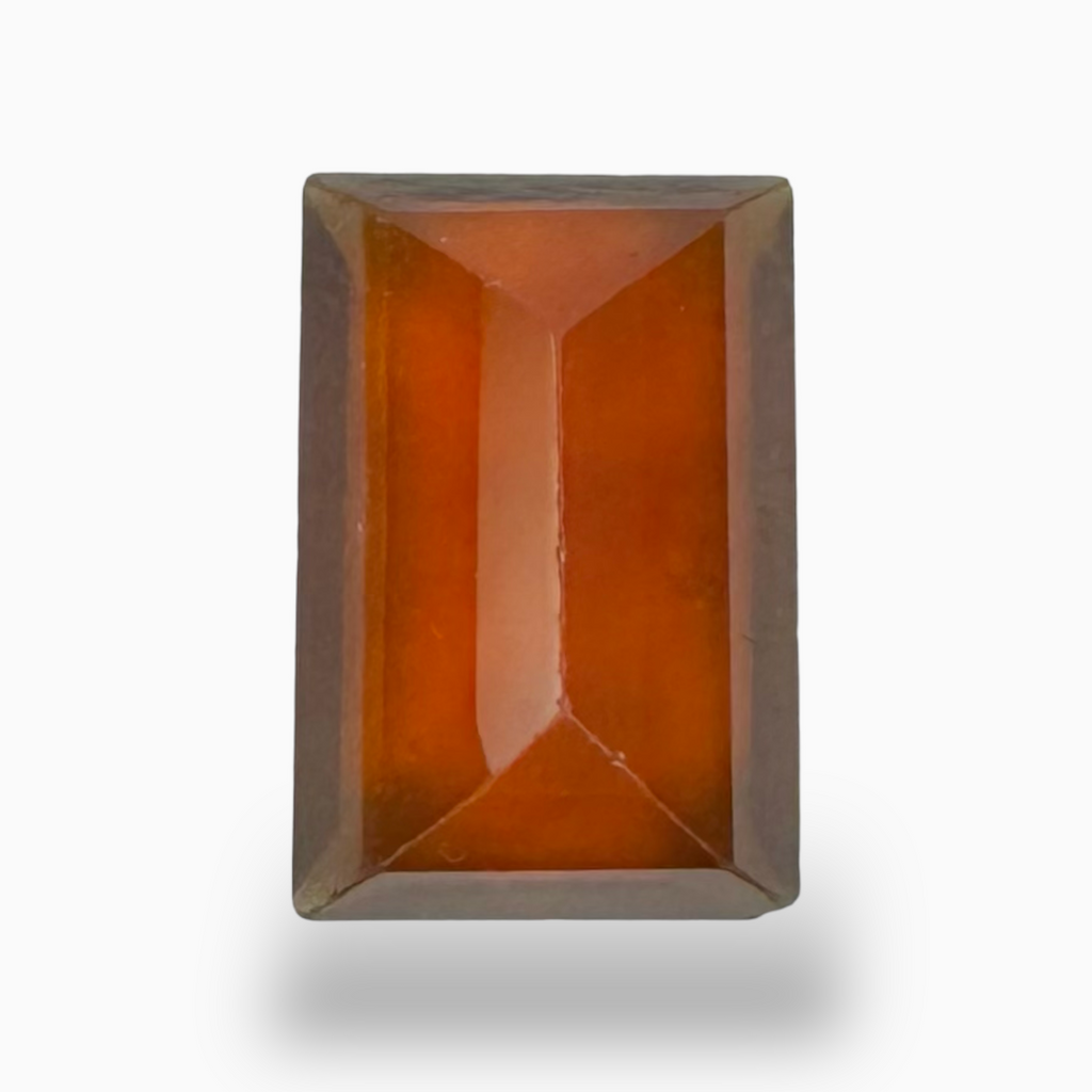 Dark Orange Hessonite Garnet 5.53 Carats Emerald Cut ( 13X9mm )